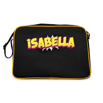 Isabella Custom Name Comic Book Style Pop Art, - Retro Bag - black/gold - Back