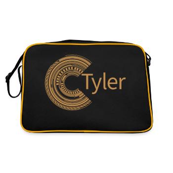 Für Tyler - Retro Tasche - Schwarz/Gold - Hinten