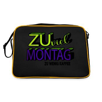 morgenmuffel ich liebe kaffee weihnachten - Retro Tasche - Schwarz/Gold - Hinten