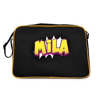 Mila Nom personnalisé Style bande dessinée Pop Art, Mila - Sac Retro - noir/or - Dos
