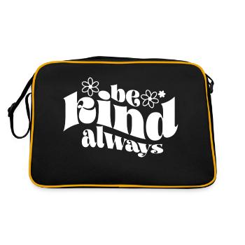 Sei immer freundlich / Sois toujours le roi - Retro Tasche - Schwarz/Gold - Hinten