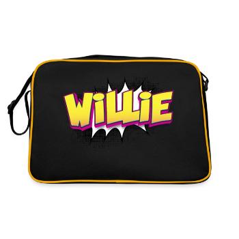 Willie Custom Name Comic Book Style Pop Art, - Retro Bag - black/gold - Back