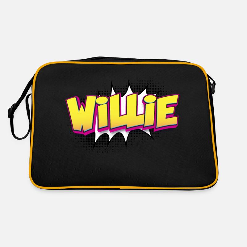 Willie Custom Name Comic Book Style Pop Art, Retro Bag