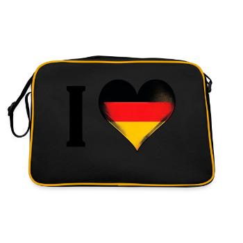 Heart of the German flag - Retro Bag - black/gold - Back