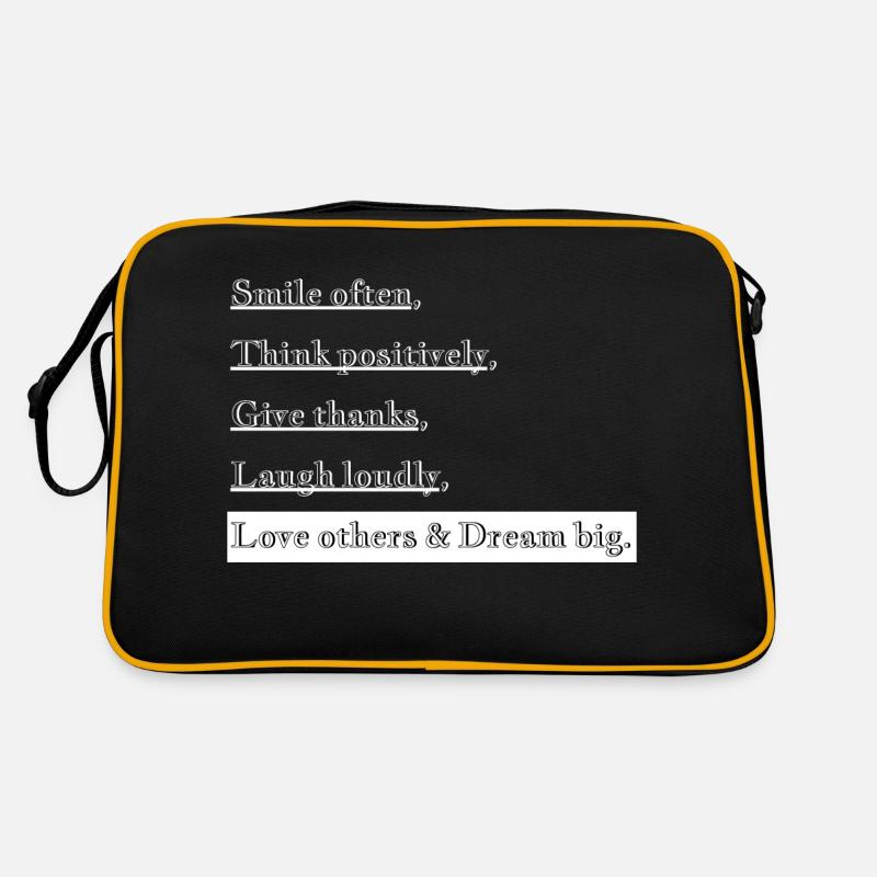 Smile often, Think positively, Give thanks Retro Bag