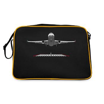 Pilot Aviation Airplane - Flughafen-Start- und Landebahnflugzeug - Retro Tasche - Schwarz/Gold - Hinten