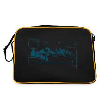 Design in den Bergen - Retro Tasche - Schwarz/Gold - Hinten
