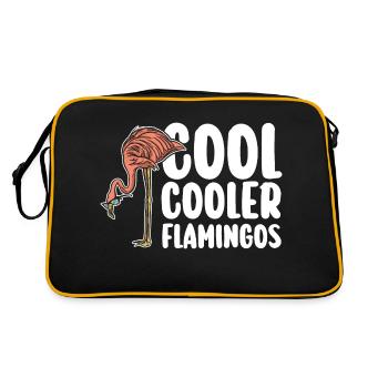 Cool Cooler Flamingos - Retro Tasche - Schwarz/Gold - Hinten