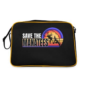 Rettet Die Seekühe Wassertiere Seekühe - Retro Tasche - Schwarz/Gold - Hinten