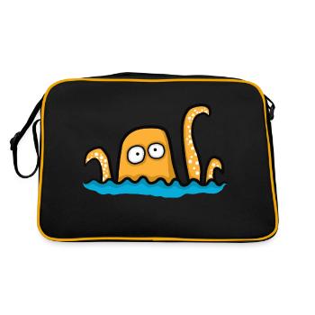 funny giant octopus - Retro Bag - black/gold - Back