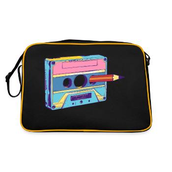 Cassette Musique Mixtape Lecteur de Cassettes des années 80 - Sac Retro - noir/or - Dos