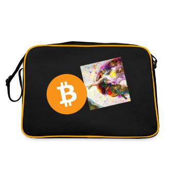 Crypto Creation Hand 6 Bitcoin BTC - Retro Bag - black/gold - Back
