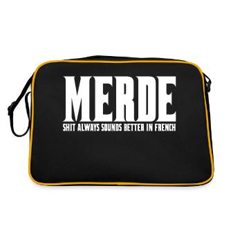 Merde sonne toujours mieux en français - Sac Retro - noir/or - Dos