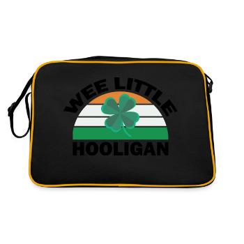 St Patricks Day Wee Little Hooligan Drôle - Sac Retro - noir/or - Dos