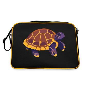 Purple Water Turtle - Retro Bag - black/gold - Back