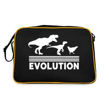 Dinosaure Poulet Evolution Drôle Vintage Rétro Années 70 - Sac Retro - noir/or - Dos