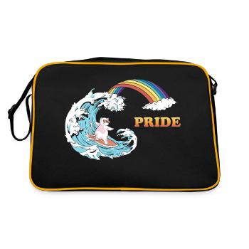 Surf de chat aux couleurs trans LGBT dans le - Sac Retro - noir/or - Dos