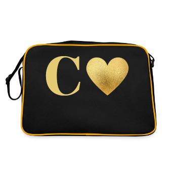 Lettre c cœur doré - Sac Retro - noir/or - Dos