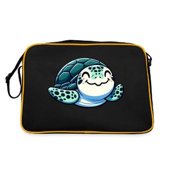 Charming Sea Turtle - Retro Bag - black/gold - Back