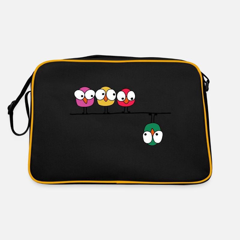 Angry birds - Retro Tasche - Schwarz/Gold