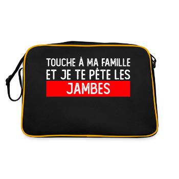 Berühre meine Familie - Retro Tasche - Schwarz/Gold - Hinten