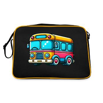 bus comic - Retro Tasche - Schwarz/Gold - Hinten