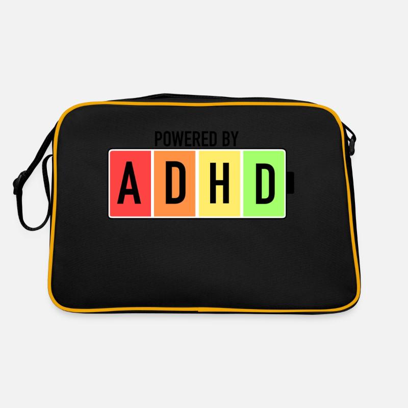 ADHS-Bewusstsein Neurodivergent - Retro Tasche - Schwarz/Gold