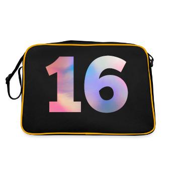 Colorful Number 16 - Retro Bag - black/gold - Back