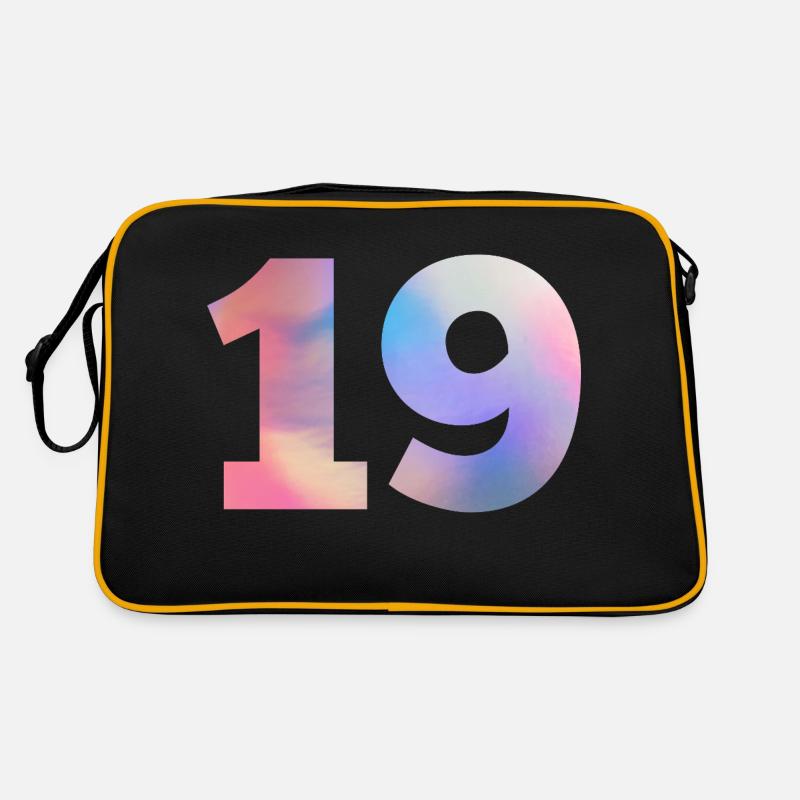 Numéro 19 coloré Sac Retro