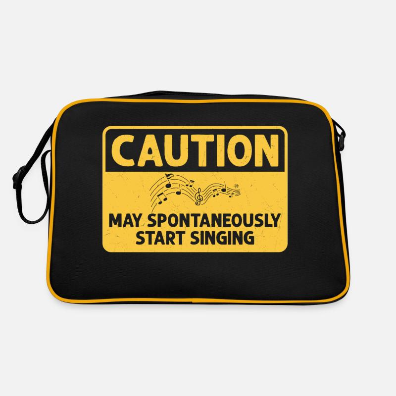 Caution May Spontaneously Start Singing Singer Kar Retro Bag