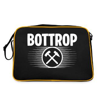 Bottrop Bergbau - Retro Tasche - Schwarz/Gold - Hinten