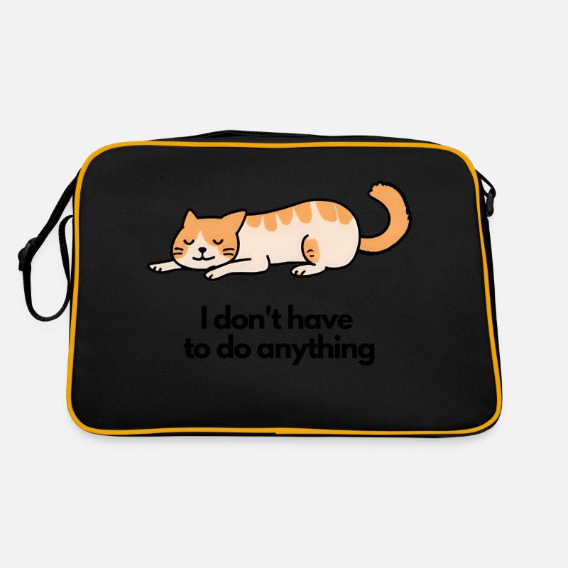 Lazy Cat I don't have to do anything Retro Bag