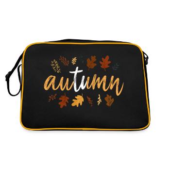 Automne – lettrage à la main avec des feuilles d’automne. - Sac Retro - noir/or - Dos
