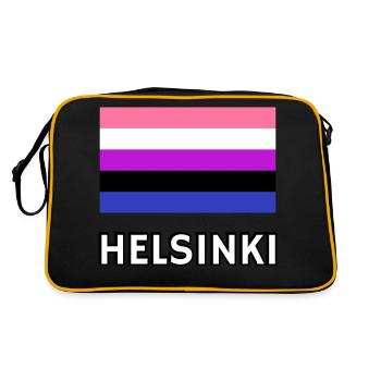 Drapeau de la fierté Helsinki - Sac Retro - noir/or - Dos