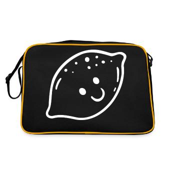 funny lemon smiley - Retro Bag - black/gold - Back