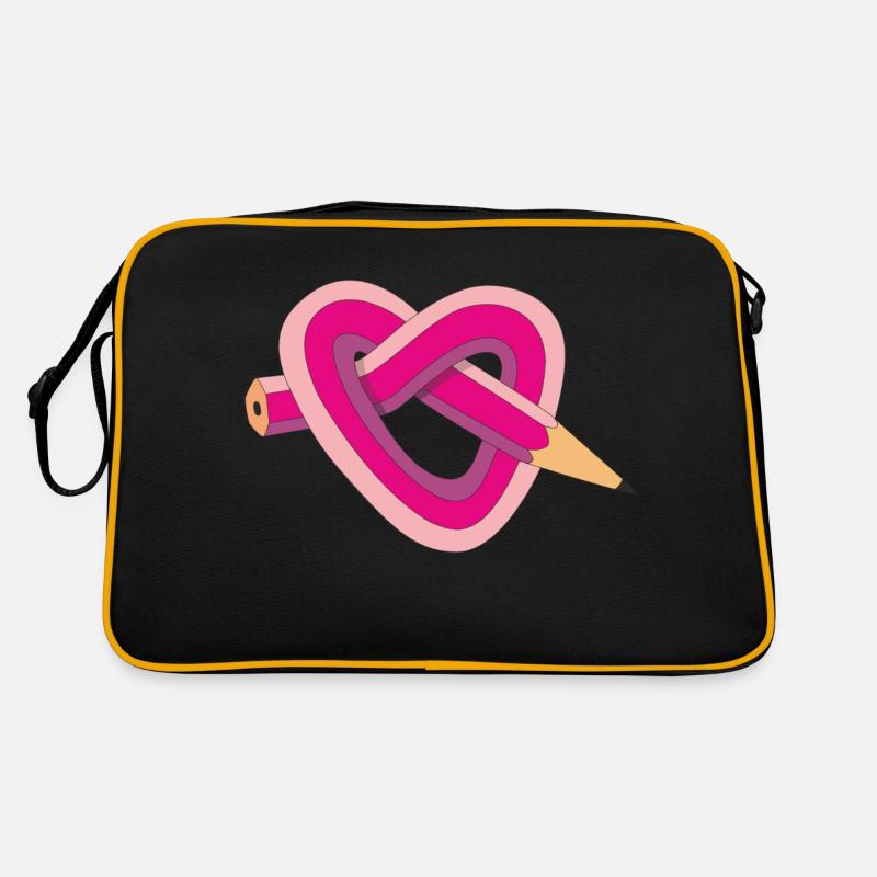 pencil heart Retro Bag
