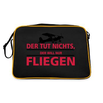 nurfliegen_ul - Retro Tasche - Schwarz/Gold - Hinten