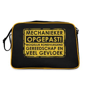 Attention Mechanic! - Sac Retro - noir/or - Dos