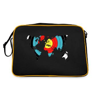 Archery World Map - Retro Tasche - Schwarz/Gold - Hinten