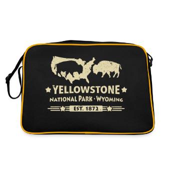 Buffalo Bison Buffalo Yellowstone National Park USA - Retro Bag - black/gold - Back