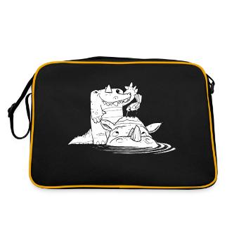 Krokodil, Nielpferd und Spatz - Retro Bag - black/gold - Back