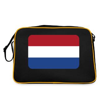 NETHERLANDS FLAG round corner 400 dpi - Retro Bag - black/gold - Back