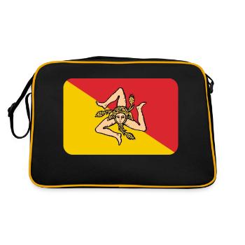 SICILY FLAG round corner 400 dpi - Sac Retro - noir/or - Dos