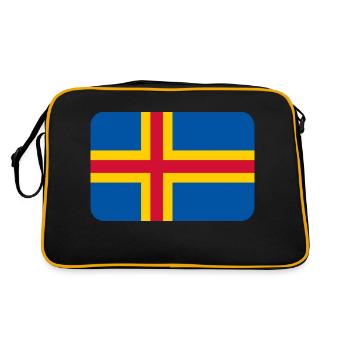 ÅLAND FLAG round corner 400 dpi - Retro Bag - black/gold - Back