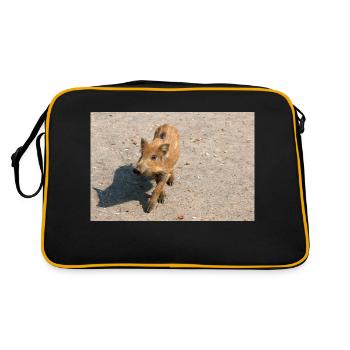 Boarling boar (Sus scrofa) in the forest - Retro Bag - black/gold - Back