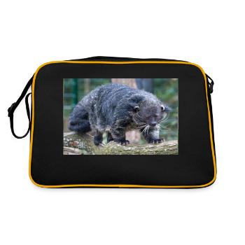 Binturong (Arctictis binturong) Marderbär Asien - Retro Tasche - Schwarz/Gold - Hinten