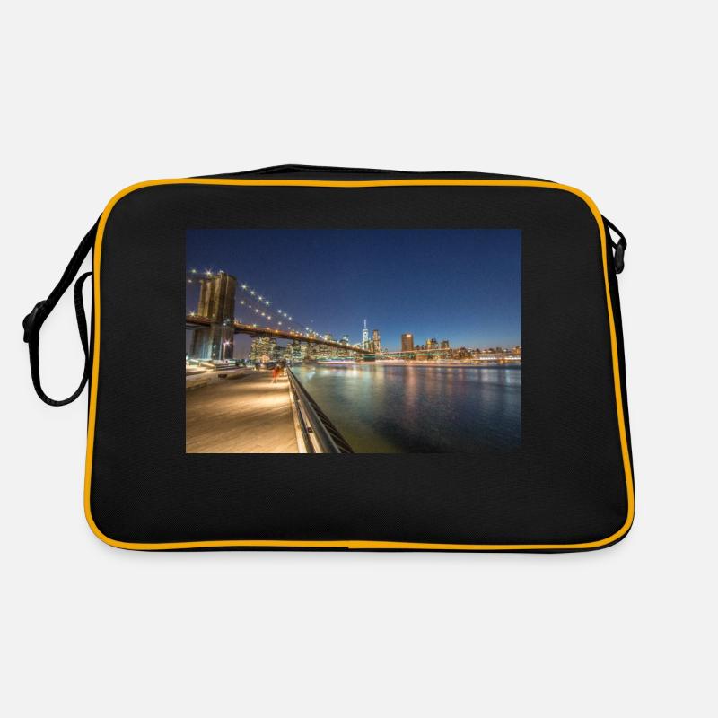Panoramic View Brooklyn Bridge and Skyline Retro Bag
