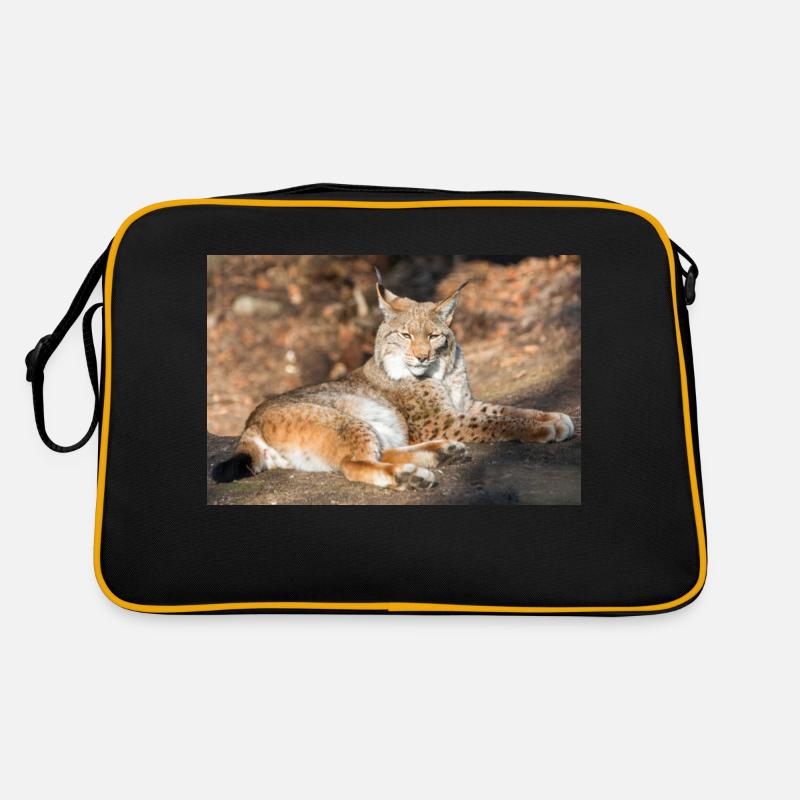 Eurasischer Luchs oder Nordluchs (Lynx lynx) Retro Tasche