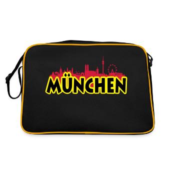 München - Retro Tasche - Schwarz/Gold - Hinten