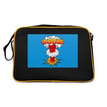Boom Comic Explosion Lettering Symbol Poster - Retro Tasche - Schwarz/Gold - Hinten